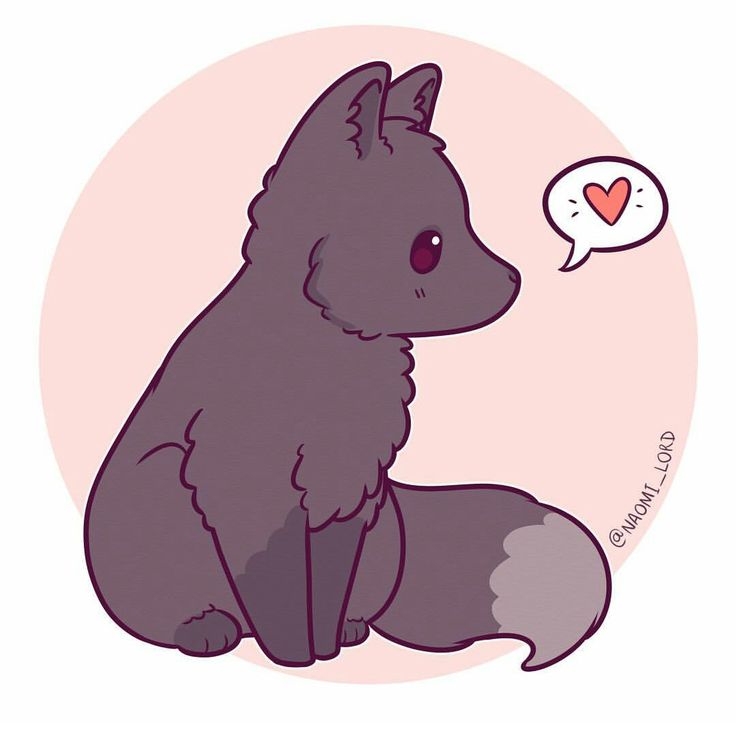 a drawing of a wolf with a thought bubble above it's head that says i love you