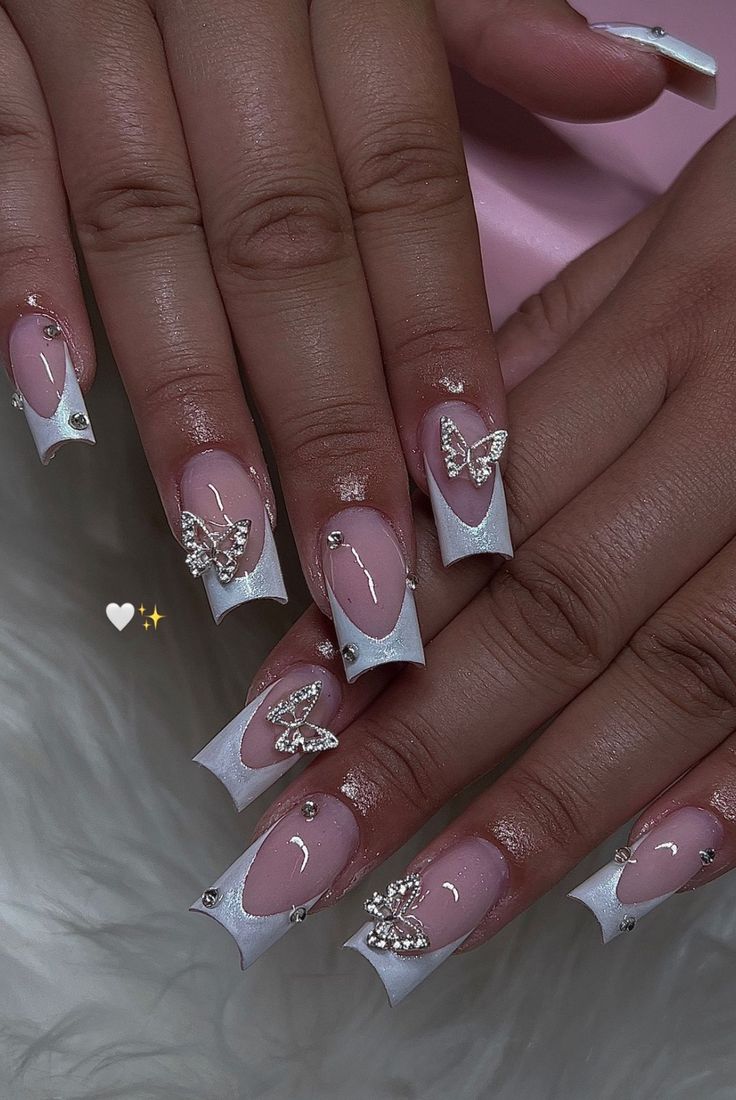 Medium Length Birthday Nails, Nail Inspo Medium Length, Nail Inspo Medium, Medium Length Nail Ideas, Medium Length Nail, Charm Nails, Cute Nail Colors, Manicure Designs, Acrylic Medium