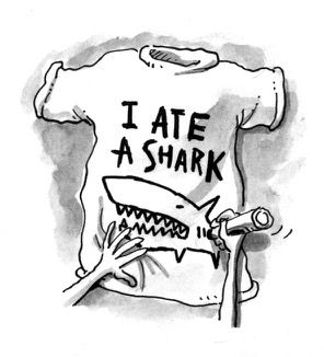 a t - shirt with the words i ate a shark on it