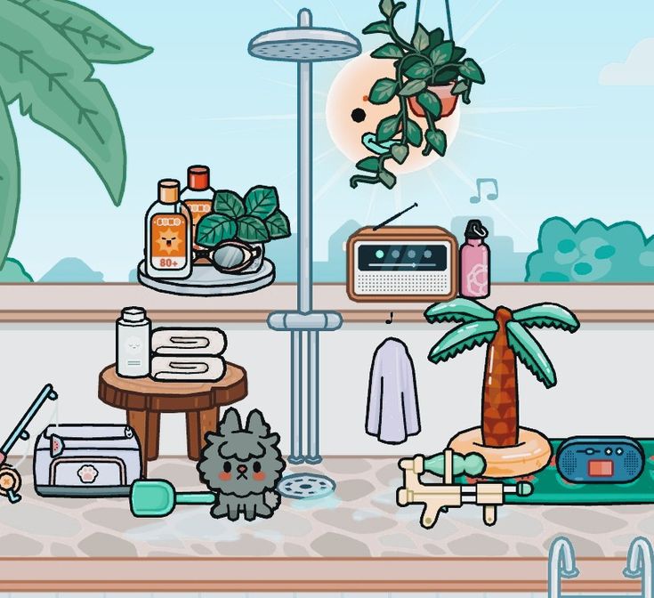 an image of a room with various items on the floor