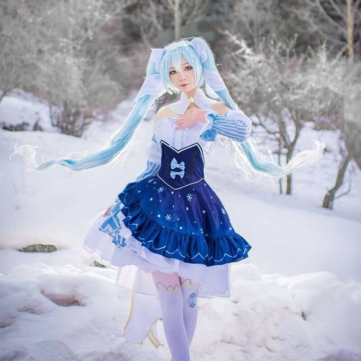 Winter Miku, Miku Outfits, Hatsune Miku Outfits, Kids Flower Girl Dresses, Princess Fancy Dress, Snow Miku, Party Gown Dress, Vocaloid Cosplay, Miku Vocaloid