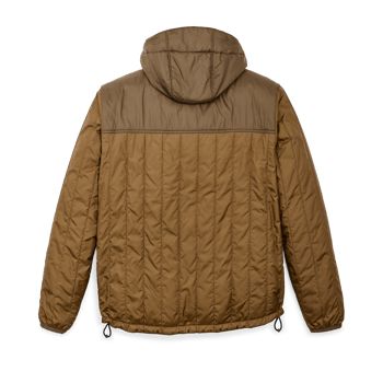 Made with a 1.5-oz. Cordura® ripstop nylon shell and insulated with 60g PrimaLoft® Gold, the Filson Ultra-Light Hooded Jacket is highly packable and surprisingly warm—made to be worn solo or as an insulating mid-layer in colder temperatures. Because PrimaLoft® Gold retains 98% of its warmth when wet, it boasts unmatched versatility in any weather. The full-length zipper has a zipper garage, so it’s comfortable when zipped all the way to the chin. The elastic cuffs and drawcord-adjustable hood and hem ensure a snug fit that seals in warmth, and zippered, Moleskin-lined handwarmer pockets add even more warmth and comfort. Features an interior zippered security pocket and a double layer of fabric over the yoke for durability. | Filson Ultralight Hooded Jacket GldOchrBch Size XS Womens Luggage, Cold Temperature, Moleskine, Hand Warmers, Seals, Front Zipper, Hooded Jacket, Snug Fit, Double Layer