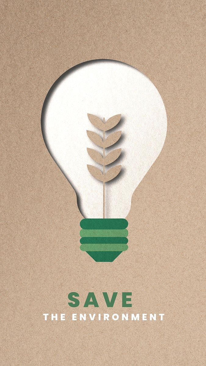 an image of a light bulb with the words save the environment