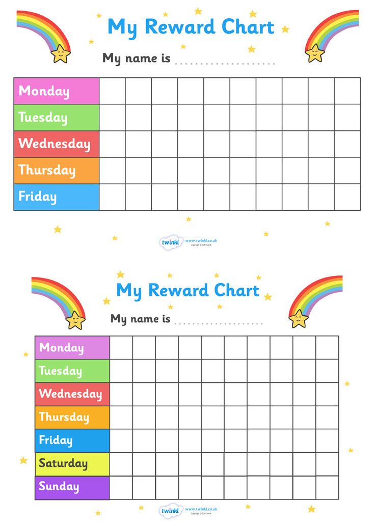 reward chart for kids to use in the classroom