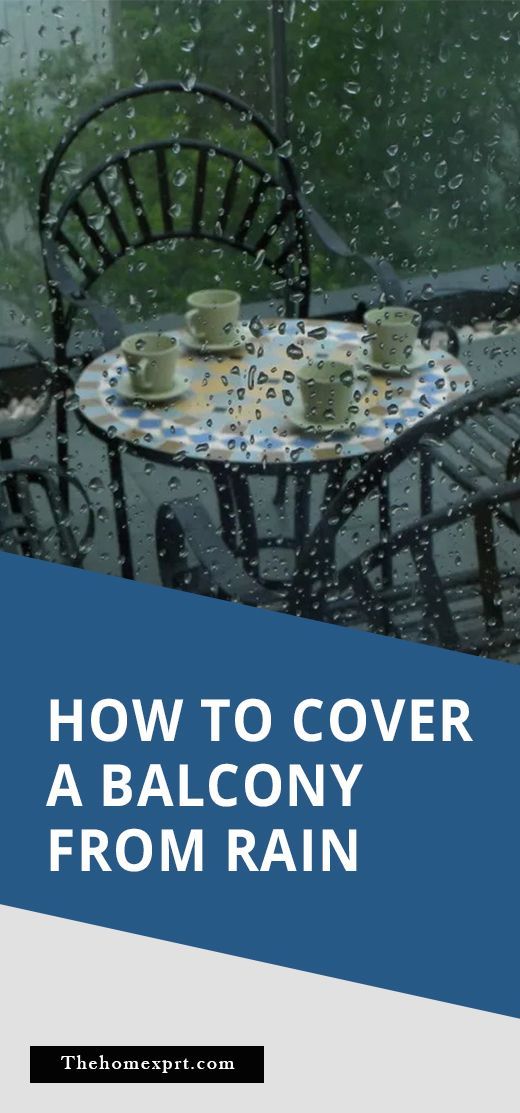 a table and chairs sitting in front of a window with the words how to cover a balcony from rain