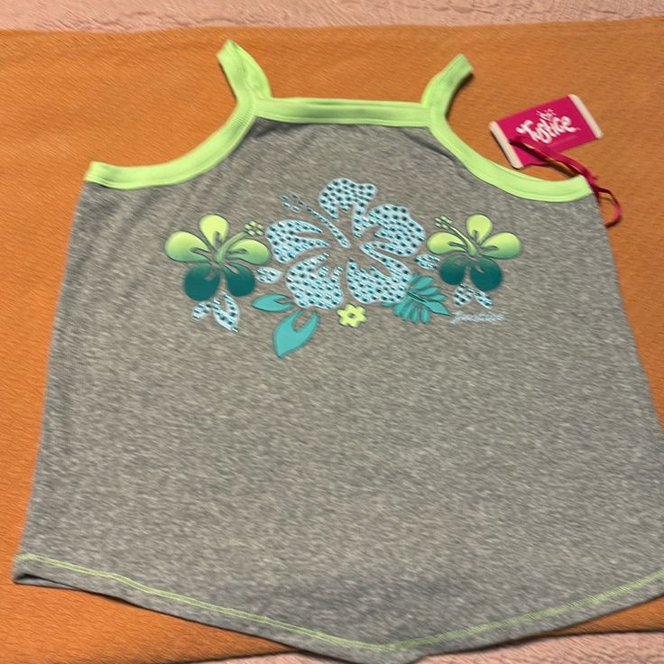 Justice Girls Tank Top Color: Gray Size: Xl New Casual Summer Tops For Playwear, Casual Summer Playwear Tops, Sporty Summer Tops For Playwear, Playful Tank Top For Beach, Trendy Stretch Tops For Playwear, Trendy Multicolor Tops For Playwear, Cute Stretch Beach Tops, Green Playful Playwear Tops, Playful Green Playwear Tops