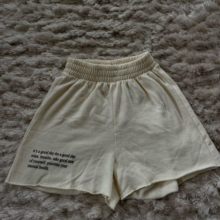 Super Comfy White Sweatshorts I Got From Pacsun. Never Worn Before And In Perfect Condition!! Size Xs But The Waistband Is Very Stretch Cute Summer Loungewear Shorts, Cute White Shorts With Elastic Waistband, Trendy Letter Print Shorts For Spring, Cute White Pajama Shorts For Vacation, Cute White Vacation Pajama Shorts, Casual Letter Print Shorts For Spring, Cute White Short Length Shorts, White Letter Print Shorts For The Beach, Cotton Shorts With Letter Print For Beach Season