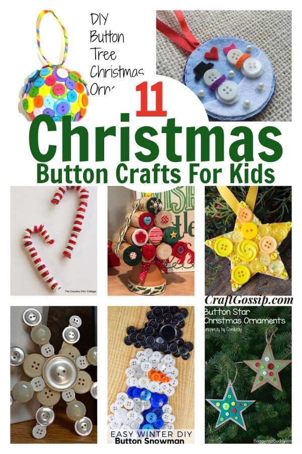 christmas button crafts for kids that are easy to make