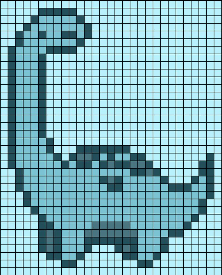 a pixellated image of a blue dinosaur