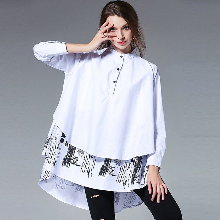 Material: COTTON Clothing Length: REGULAR Gender: Women Decoration: Spliced Fabric Type: Jersey Pattern Type: Print Sleeve Length(cm): Full Sleeve Style: REGULAR Collar: Stand Style: Casual Stand Collar Blouse, Stand Collar Shirt, Big Sleeves, Oversize Shirt, Blouse Long Sleeve, Loose Shirts, Collar Blouse, Collar Shirt, Long Blouse