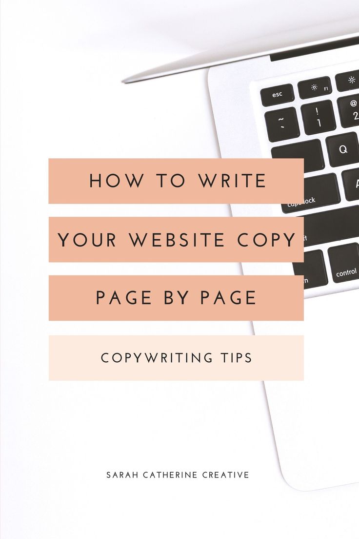 a laptop with the title how to write your website copy page by page copy writing tips