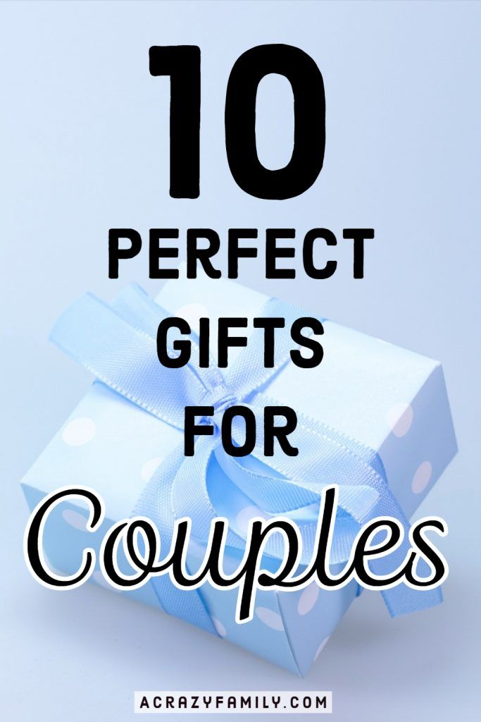 a blue gift box with the words 10 perfect gifts for couples on it and an image of