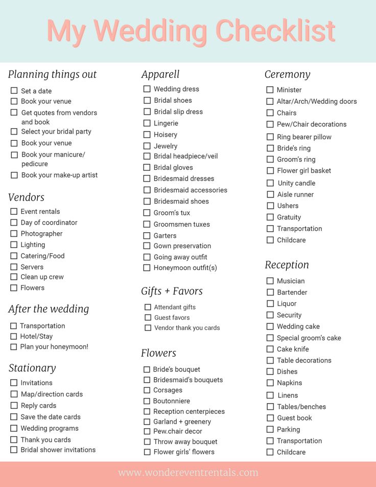 wedding checklist with the words, my wedding checklist