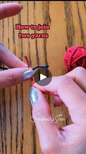 someone crocheting together yarn on a table with the words how to join two yarns