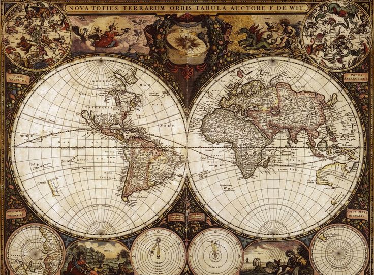 an old world map with all the countries on it