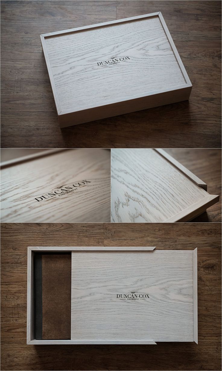 three different views of the inside of a wooden box with labels on each side and bottom