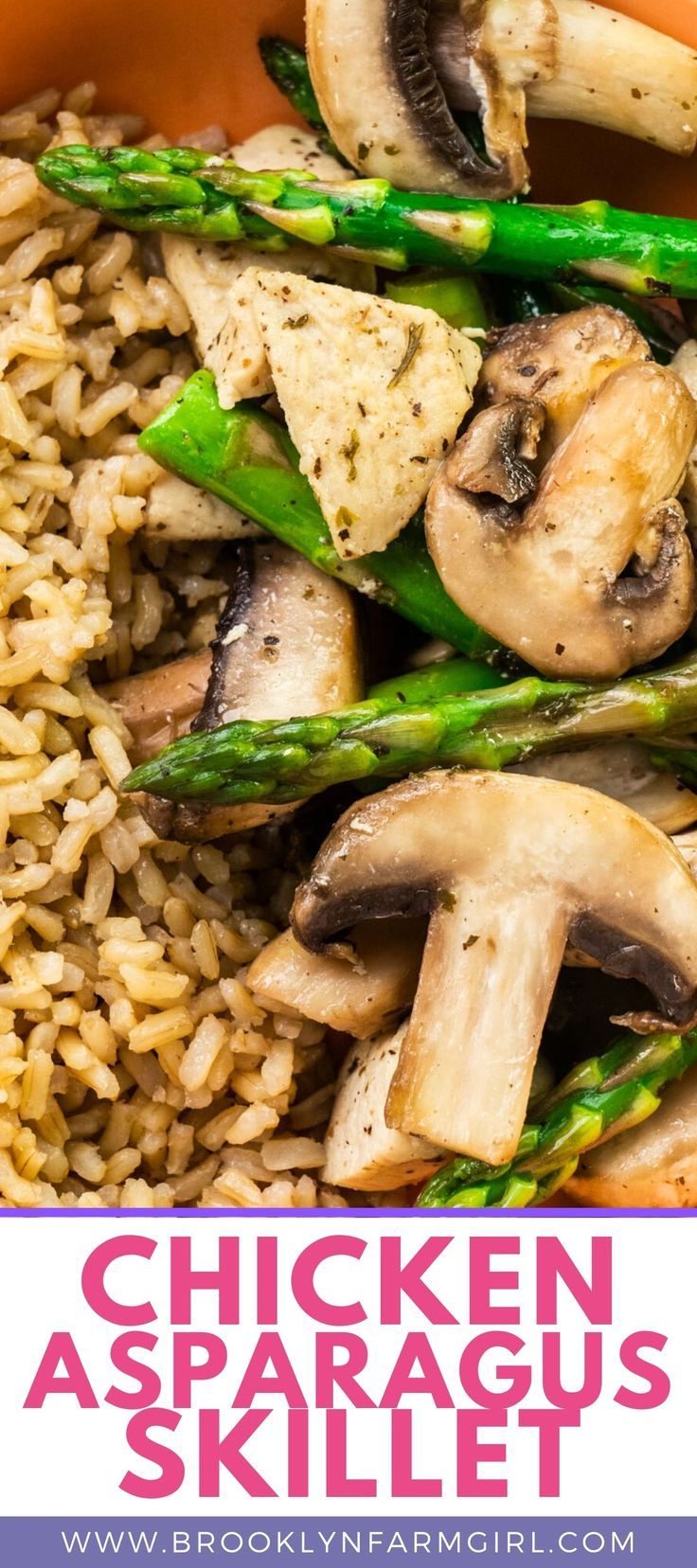 chicken and asparagus skillet with brown rice