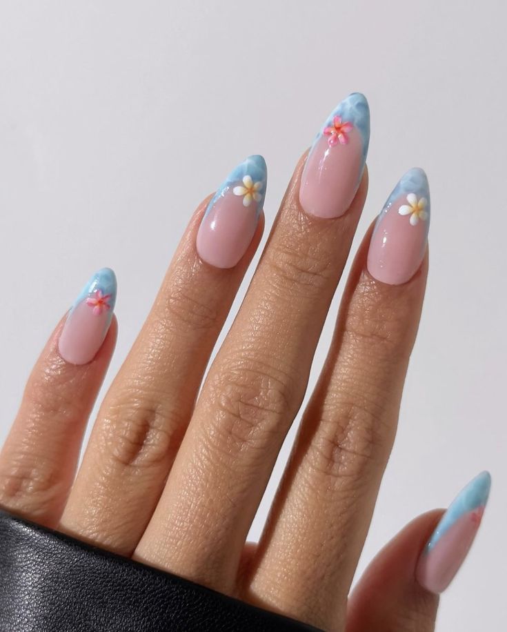 Beach Nail Designs, Summery Nails, Vacation Nails, Cute Gel Nails, Pink Nail, Beach Nails, Dream Nails, Fire Nails, Pretty Acrylic Nails