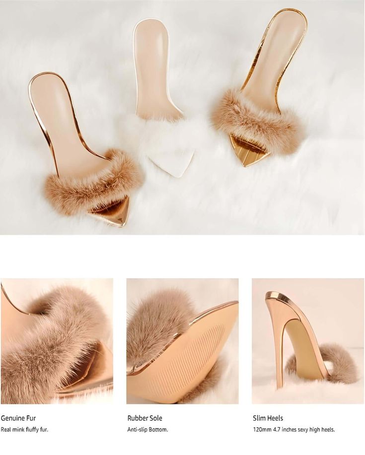 Elevate your style with these chic Women's Peep Toe Fur Slip On Heels. Perfect for a night out or a special occasion, these heels feature a trendy peep toe design and luxurious fur detailing that will make you stand out from the crowd. Slip them on effortlessly and dance the night away in comfort and style. Add a touch of glamour to any outfit with these must-have heels. Whether you're dressing up a casual look or completing a formal ensemble, these Women's Peep Toe Fur Slip On Heels are the per Elegant Dresses Short, Fur Heels, Slip On Heels, Basic Heels, Cheap Online Shopping, Decorated Shoes, Pink Shoes, Perfect Shoes, Peep Toe Heels