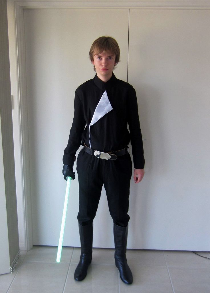 a young man dressed up as luke sky walker