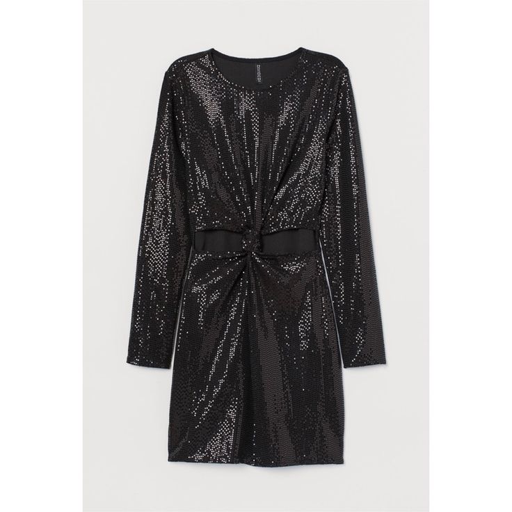 Short, Fitted Dress In Jersey Decorated With Shimmery Sequins. Long-Sleeves And A Cut-Out Section At Waist With A Knot Detail At Center Front. Unlined. Composition: Polyester 92% Spandex 5% Metallic Fiber 3% Size: Sleeve: Length 60.4 Cm (Size M) Back: Length 81.6 Cm (Size M) Shoulder: Width: 35.8 Cm ( Size M) H&m Long Sleeve Mini Dress For Fall, H&m Long Sleeve Mini Dress For Date Night, H&m Long Sleeve Fall Dress, Fitted H&m Dresses With Sequins, Fitted Sequin Dresses From H&m, H&m Cocktail Dress For Party Season, H&m Sequin Dresses For Party Season, H&m Cocktail Dresses For Party Season, H&m Sequin Dresses For Spring