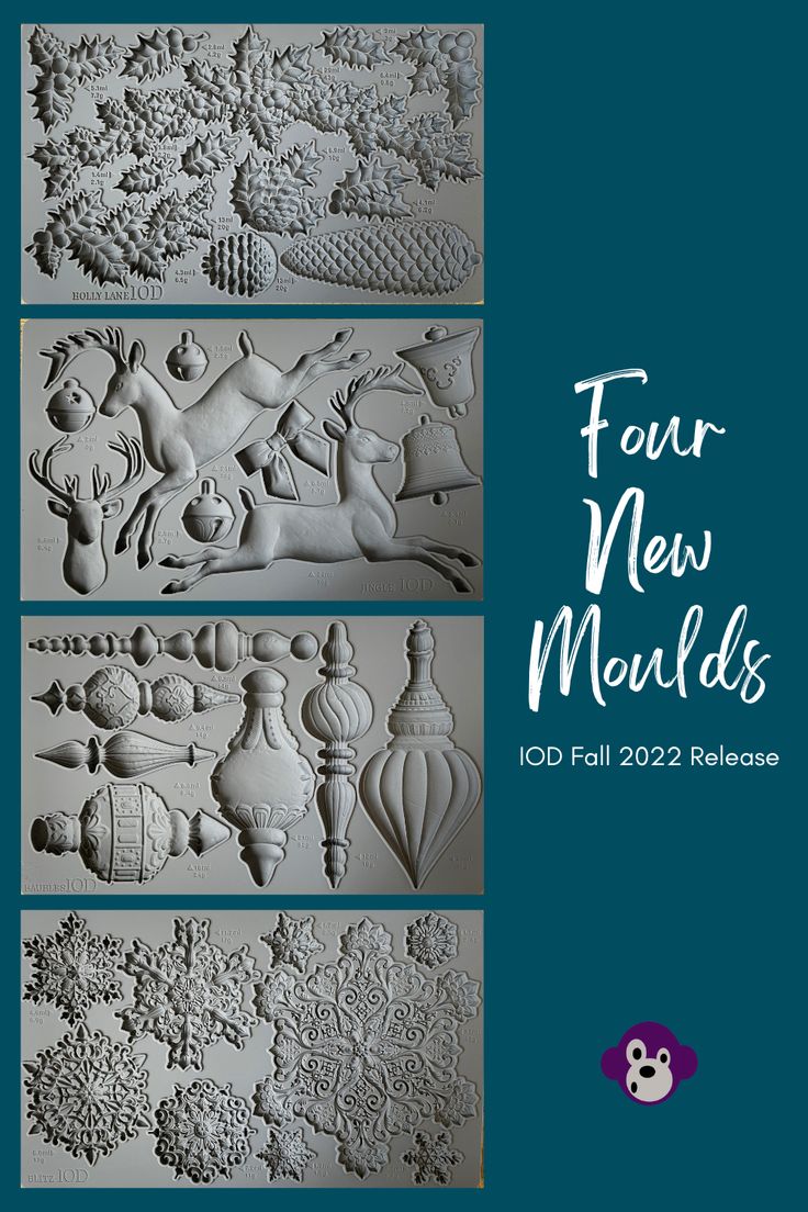 four new moulds are shown in three different styles and sizes, with the words