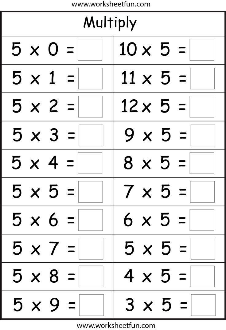 printable worksheet for kids to learn how to multiply and multiply