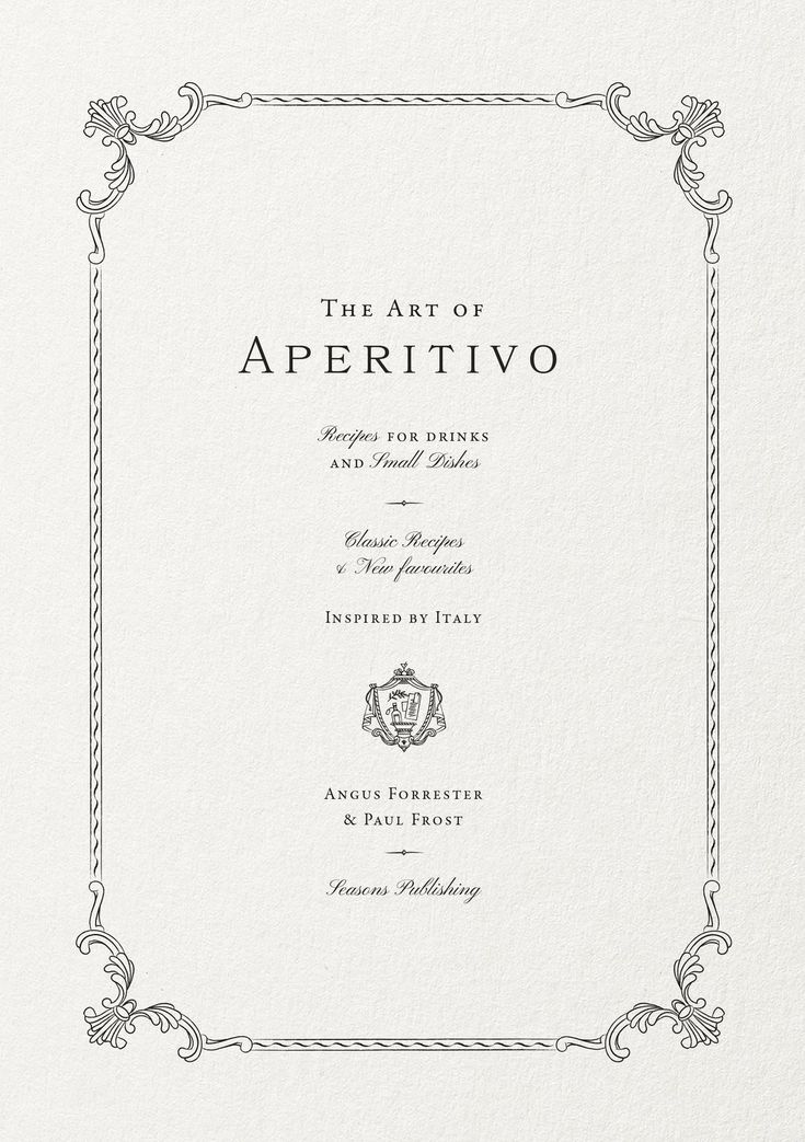 the art of apperitivo, written in black ink on white paper with an ornate