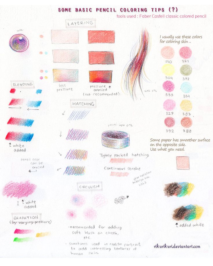 some basic pencil coloring tips for beginners to learn how to use them in their art projects