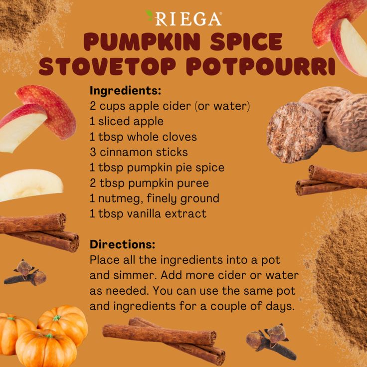 a recipe for pumpkin spice stovetop potpouri with ingredients to make it look like an apple