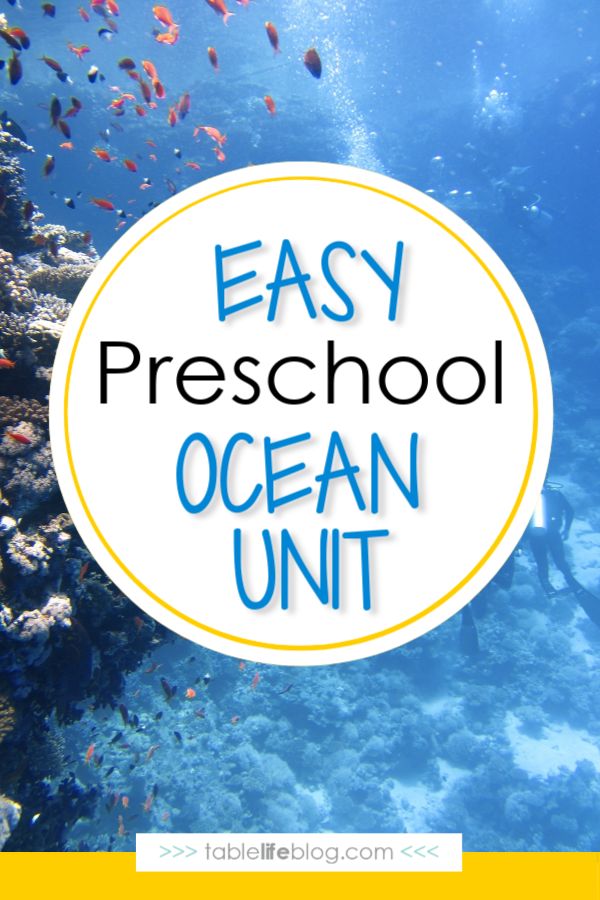 an ocean with the words easy preschool ocean unit on it and corals in the background