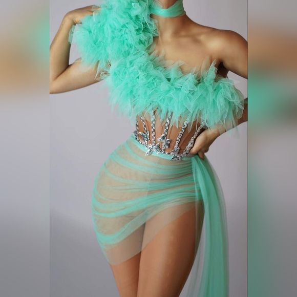 katyaroulette | Dresses | Party Tulle Dress | Poshmark Dresses Party, Tulle Dress, Photo Shoot, Party Dress, Fast Delivery, Mesh, Green, Women Shopping, Dresses