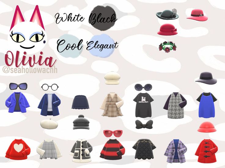 an image of various clothes and hats for the character minnie from disney's animated movie