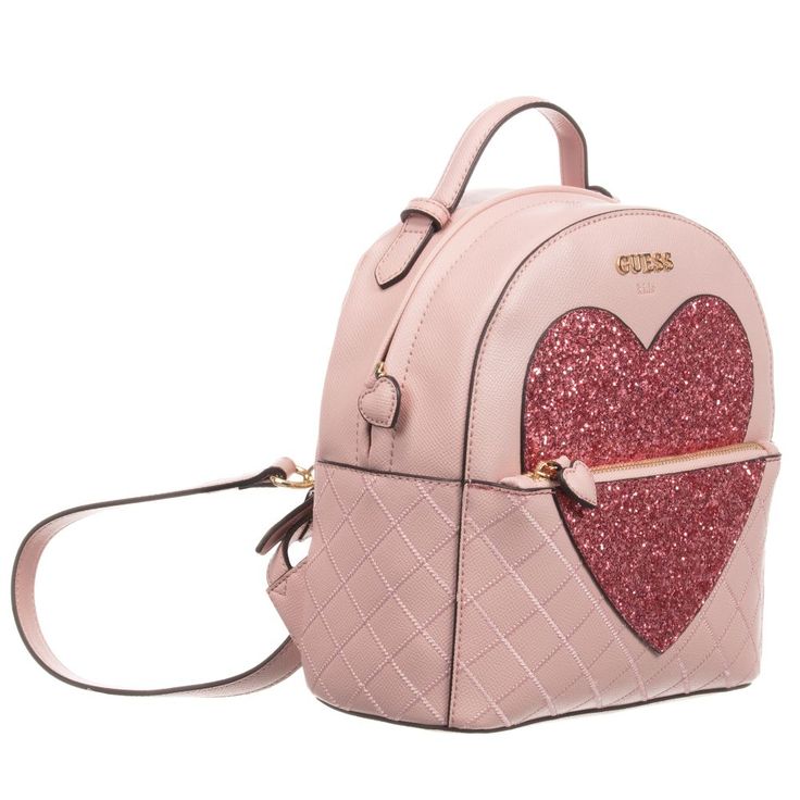 Guess - Girls Pink Backpack (22cm) | Childrensalon Guess Kids, Skirts For Girls, Guess Girl, Faux Leather Backpack, Boys Tops, Pink Backpack, Bagpack, Mini Backpack, Kids Bags