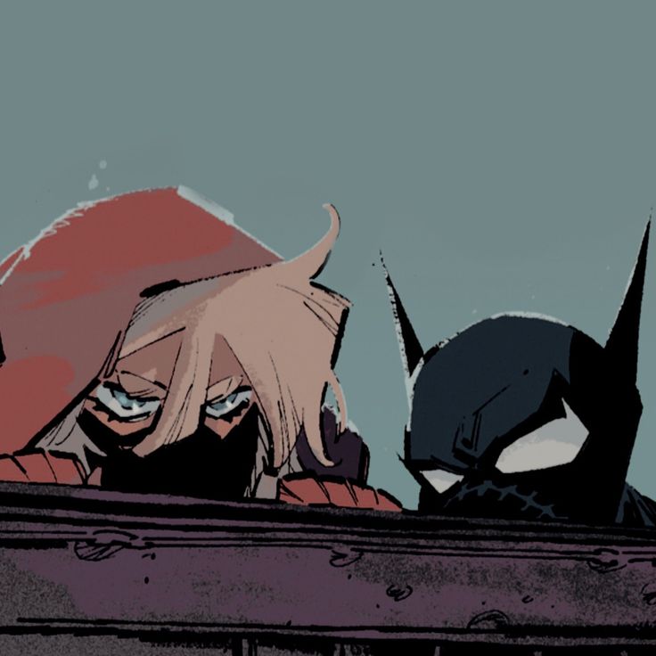 batman and catwoman looking out over the roof