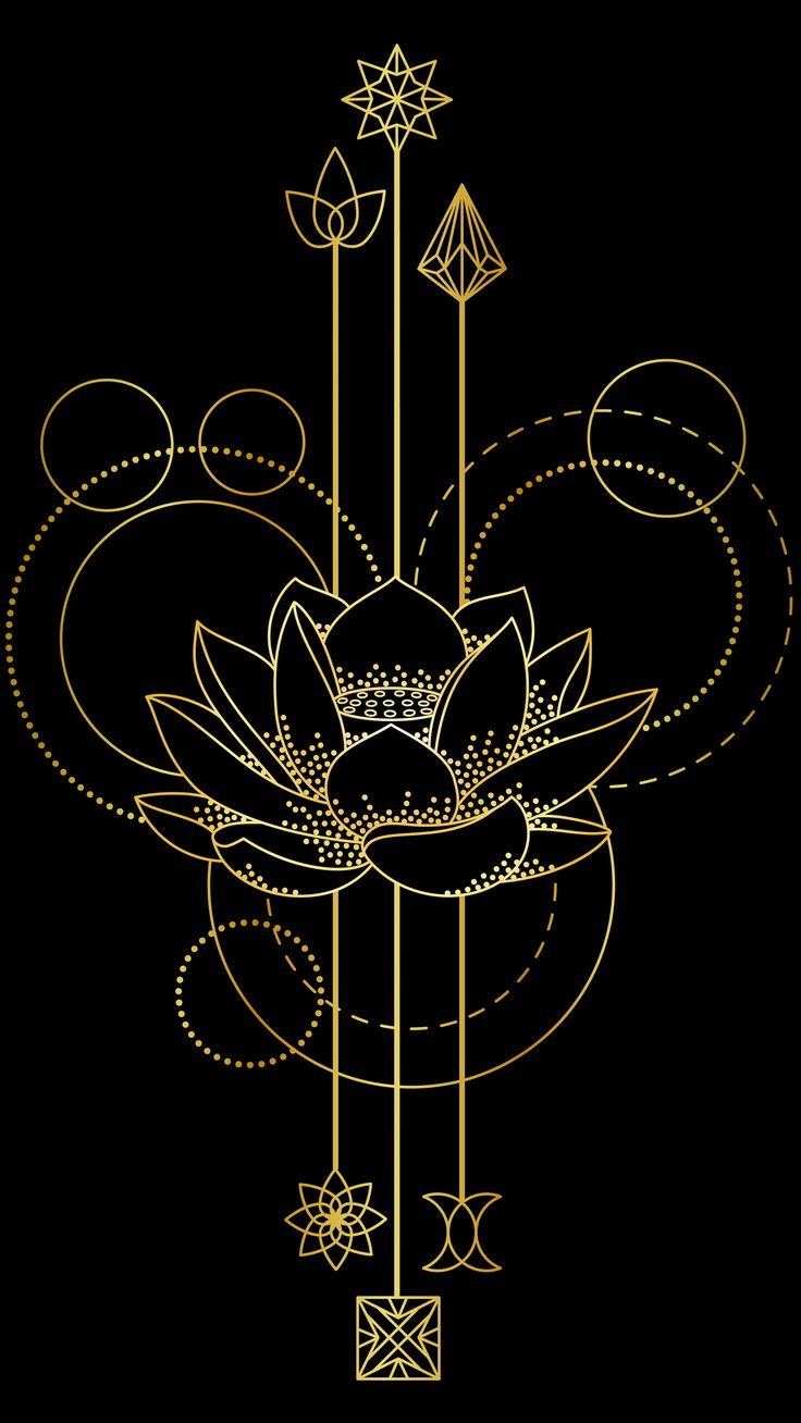 an art nouveau style design with gold and black accents on a black background, the image is