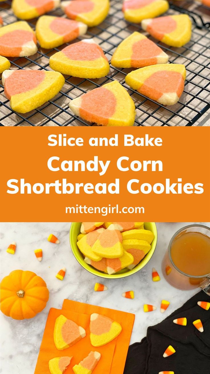 slice and bake candy corn shortbread cookies