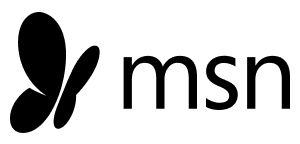 the msn logo is shown in black and white