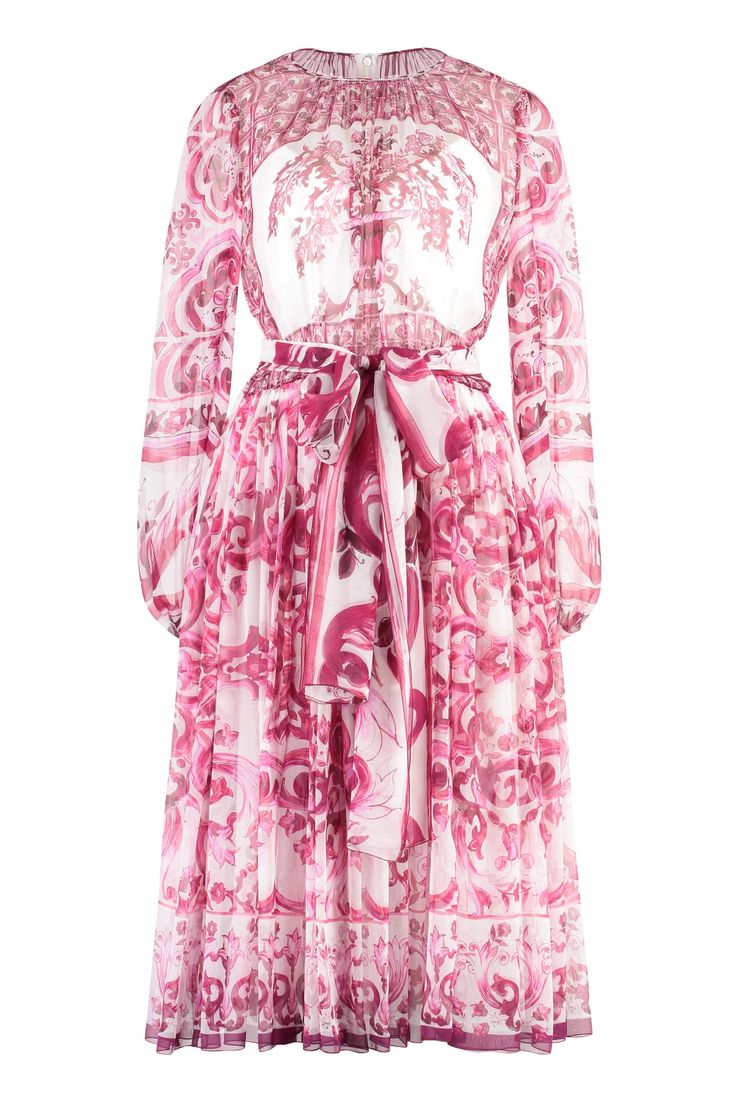 100% Silk Pink Chiffon Dress, Beautiful Midi Dresses, Ladies Day Dresses, Pink Dress Casual, Day To Night Dresses, Chiffon Midi Dress, Women Long Sleeve Dress, Womens Floral Dress, Womens Cocktail Dresses