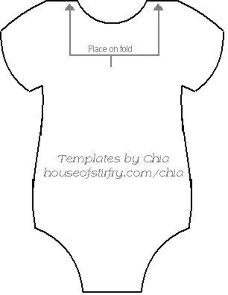 the front and back of a baby bodysuit, with measurements for each piece on it