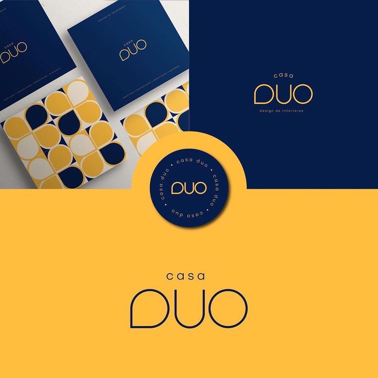 the logo and business card design for duo