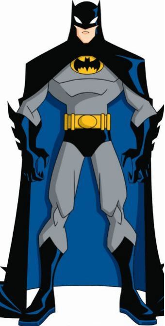 the batman animated character is standing with his hands on his hips