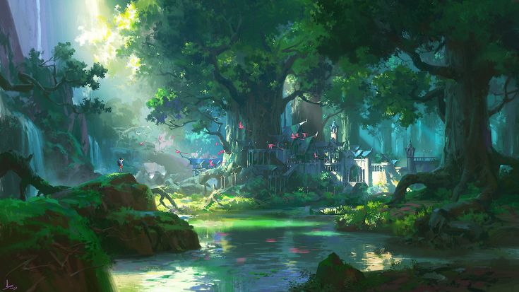 an image of a fantasy forest scene