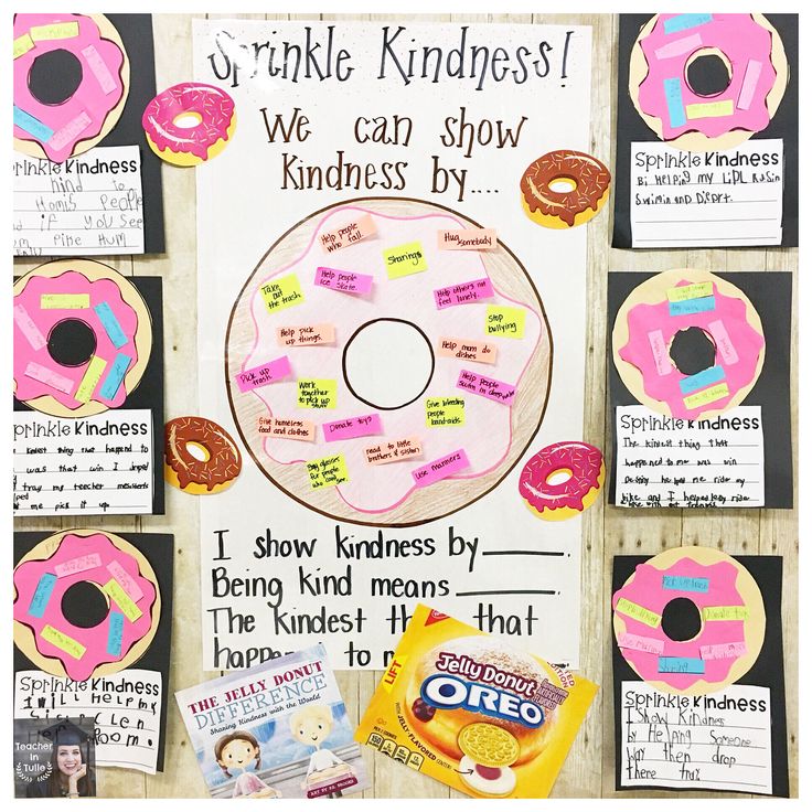 a bulletin board with doughnuts and candy on it for kids to learn how to make