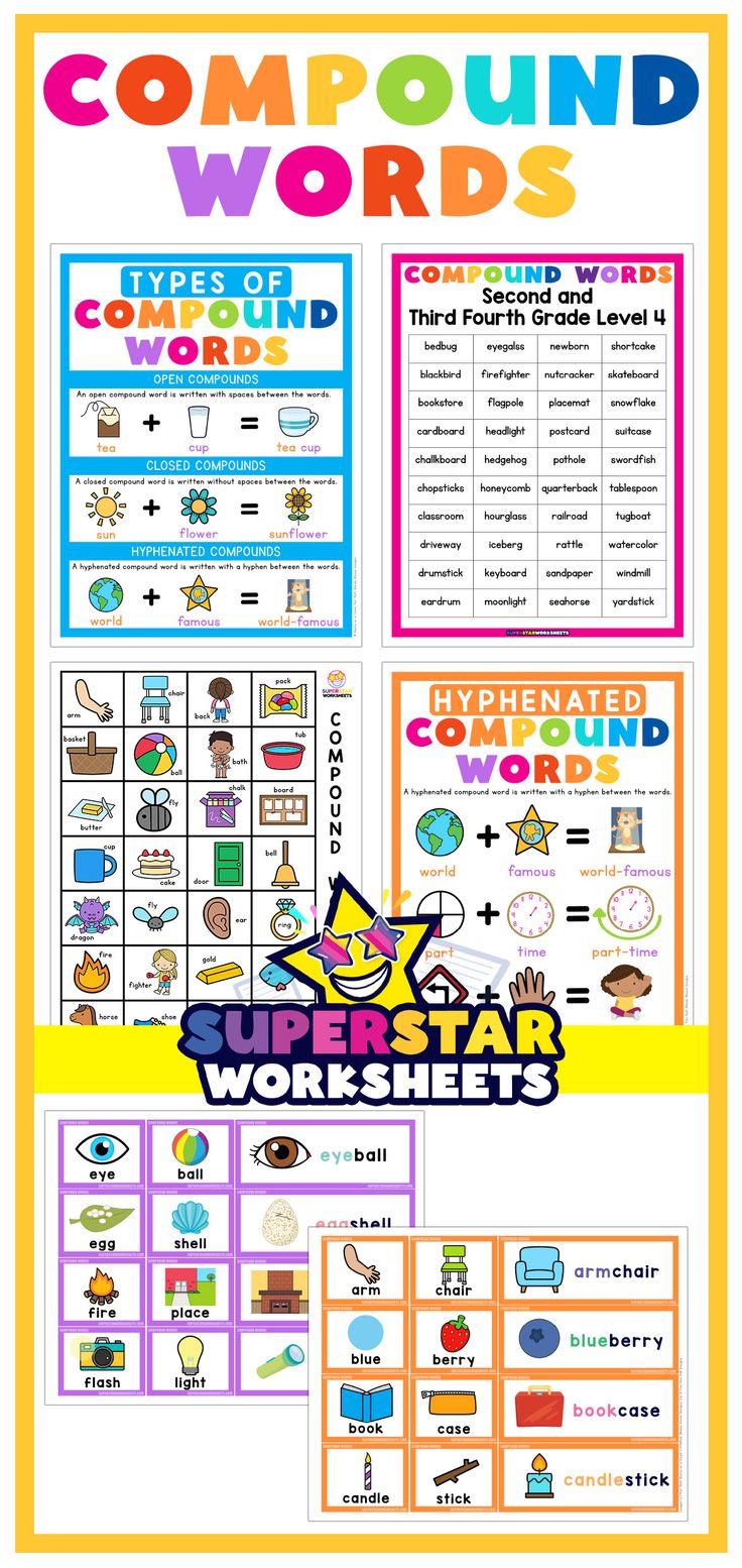 the compound compound worksheet for compound compound words with pictures and text on it