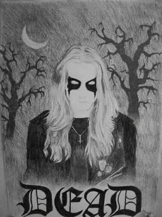 a drawing of a woman with long hair wearing a mask and standing in front of a tree