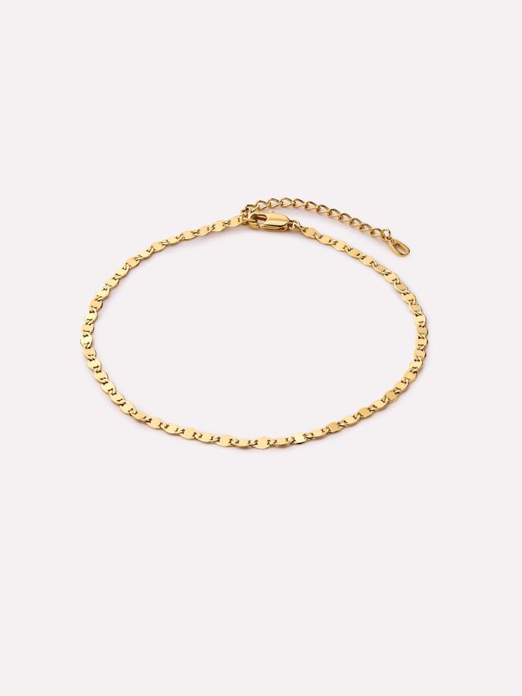 Designed to adorn your ankle, this gold anklet is one you’ll never want to take off. Plated in 14k gold, this delicate anklet features a dainty design and sleek silhouette that’s perfect for stacking or styling solo. Don’t leave your wrist hanging and add our Luxe Links Bundle for an effortless everyday look. • Plated in 14k gold • Dainty & delicate anklet • Extender for an adjustable fit Gold Anklet, Letter Necklace, Online Jewelry Store, Jewelry Store, Online Jewelry, Everyday Look, Jewelry Stores, Anklets, Sleek