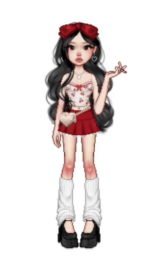 everskies outfit Valentine Clothes Ideas, Black Valentine Outfit, Black Pink Outfits Inspired, Red Valentines Outfit Ideas, Y2k Doll Clothes, Red And White Coquette Outfit, Valentine Y2k Outfits, Valentines Inspo Outfit, Valentines Outfits Ideas