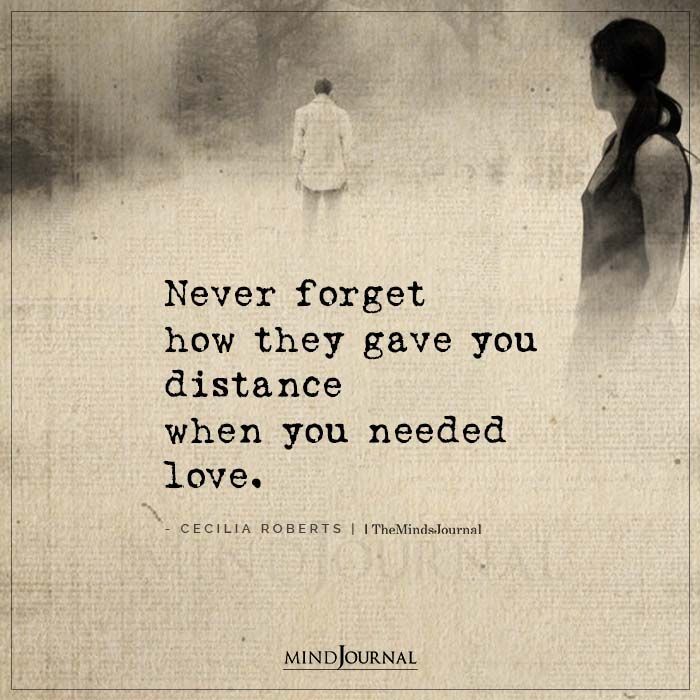 a woman standing next to a man in a field with the words never forget how they gave you distance when you needed love