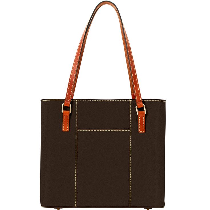 Everything You Need    This essential tote, made from long-lasting pebble leather with a rich finish, has all the features you need: protective feet on the bottom, an exterior slip pocket, comfortable leather straps, and a zippered closure for security. Brown Pebbled Leather Bags With Leather Handles, Brown Pebbled Leather Bag For Everyday Use, Brown Pebbled Leather Bag For Everyday, Brown Pebbled Leather Shoulder Bag For Office, Brown Pebbled Leather Rectangular Shoulder Bag, Brown Leather Bags For Work, Brown Leather Trim Office Bag, Brown Leather Workwear Bag, Brown Pebbled Leather Shoulder Bag For Daily Use